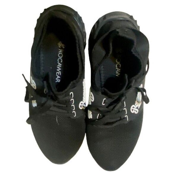 Womens Sneakers  Size 7 Comfort Shoes Black Mesh Rocawear - Picture 3 of 6